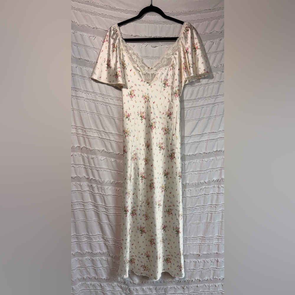 Vintage Valentino Intimo floral lace neglicee slip dress